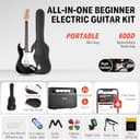 Donner Kit de Guitarra Eléctrica Stratocaster de Tamaño Completo con Amplificador, Bolsa, Capo, Correa, Cuerda, Sintonizador, Cable y Púas (Negro) - 2