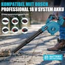 Soffiatore a batteria per Bosch Professional 18 V, batteria 2 in 1, soffiatore elettrico a mano e aspirapolvere, adatto per spazi di vialetti, terrazze e rimozione della neve... (senza batterie) - 4