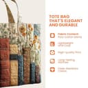 TIAASTAP Böhmische Hippie Shopper Tasche - Blumen & Bücher Stickmuster-Vintage Stepp-Tote Bag, Multifunktionale Weekender für Alltag & Festival - 5