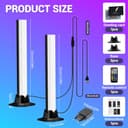 UCAMP Smart Barra de Luz LED RGB Lámpara, 2pcs 32cm Gaming TV Light Bar Kit con Sync de Música, Control por App y Remoto para PC, TV, Sala de Juegos, Copmuter y Deco(con USB Adaptador y Tarjeta) - 2