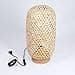 Table lamp Batumi, Natural Bamboo Table lamp, Floor lamp in Scandinavian Design with Light Effect and on/Off Switch on The Cable, Height 45 cm, Ø 22 cm, 1-Flame, 1 x E27, Without Bulb - 6
