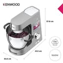 Kenwood Cooking Chef XL KCL95.424SI, Impastatrice Planetaria con Frusta K, Frullatore, Robot da Cucina, Gancio per Impasti, Display LCD, Bilancia Integrata, Ciotola Acciaio Inox 6,7L, 1500W, Argento - 5
