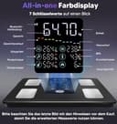 GE Körperfettwaage Smart Waage Personen: Digitale Waage mit Körperfett und Muskelmasse 8-Elektroden Körperfettwaage mit Handsensoren BMI Körpergewicht Muskelmasse Analysegerät,180 kg/400 lbs - 3