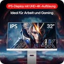 LG, 32 Zoll, Ultragear 4K UHD, 80cm, 16:9, Super Resolution, 3840 x 2160, 144Hz, 1ms, HDR10, AMD FreeSync, DCI-P3 95%, DisplayHDR 400, 32G810SA-W.AEU - Weiß - 2