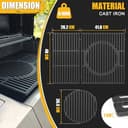 GFTIME Gusseisen Grillrost 66095 Switch Grid Rost-in-Rost System 48 × 67,8cm für Weber Genesis II E-310, S-310, LX E-340/S-340, 310/335, EX315, Gusseisen Switch Grid, Massiver Gussrost - 2