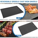 56040 56041 Grill Griddle Replacement Parts for Napoleon PRO 500 Prestige 500 Napoleon LEX Series Reversible Cast Iron Griddle Insert BBQ Grill Accessories - 3