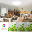 Eregou Lampada da soffitto LED dimmerabile, 24W 2400LM Smart RGB LED plafoniera Alexa, lampada da soggiorno IP44 Lampada da camera da letto, compatibile con Alexa APP Google Assistant, 2700K-6500K - 6