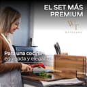 WATEGOOS Pack 2 Tablas de Cortar Cocina de Madera Acacia + soporte - Tabla de Cortar Grande y Pequeña para Presentación de Quesos - Madera Ecológica y Resistente. - 7