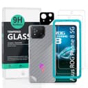 Ibywind 2 Stück Panzer Schutz Glas für Asus ROG Phone 8 5G 6.78",mit 1 Stück Metall Kameraschutz,1 Stück Rückseitenfolie,9H Härte Schutzfolie,Blasenfrei - 1