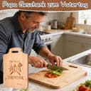 Vatertagsgeschenk für Papa,Multifunktionales Bambus Küchenbrett,Personalisierte Geschenk Vatertag für Opa Männer, Papa Geschenk Zum Vatertag Weihnachten Geburtstag - 7