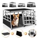 CADOCA® Trasportino Cani XL 89x70x51cm Richiudibile Alluminio Impermeabile Box Auto Cagnolini - 2