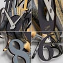 Giallobus - Reloj premium - Carved - Madera de MDF - Premium 60x60cm - 20 - Gold Marble - Artesano Made in Italy - Silencioso - Idea de regalo - Doble nivel moderno - 5