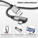 ELUTENG Link Kabel 5M Kompatibel mit Oculus/Meta Quest 3/2/Pro/Pico 4 Zubehör, 5Gbps High Speed USB 3.0 Ladekabel 18W Schnellladung USB C Datenkabel für VR Headset und Gaming PC (Grau) - 2