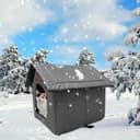 Vinnypet Katzenhaus Für Draußen Winterfest Wasserdicht Wetterfester Katzenhöhle Haustierhaus mit Plüschkissen Warm Hundehöhle Waschbar Hundehaus Tierheim Für Streuner Haustiere 35x35x38 - 4