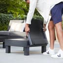 Keter Elements 7 Seater 100% recycled Outdoor Garden Furniture Modular Lounge Set - Graphite with Grey Cushions Fade Free | All Weather Resistant | Easy Clean | Zero Maintenance - 7