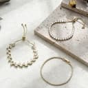 Dochais 3 Stück Tennis Armband Damen Gold Zirkonia Armbänder Diamant Armband Damen Armbänder Glitzer Tennisarmbänder Strass Kristalle Set für Frauen Mädchen Ehefrau Mutter Schmuck Geschenk B - 2