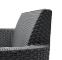 Keter Salemo Lounge Set, Set Mobili da Giardino in Rattan con Divano 2 Posti 2 Poltrone e Tavolino Porta Cuscini, Grafite - 9