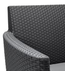 Keter Salemo Lounge Set, Set Mobili da Giardino in Rattan con Divano 2 Posti 2 Poltrone e Tavolino Porta Cuscini, Grafite - 7