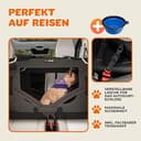 CADOCA® Hundebox XXXL 101x70x70cm faltbar atmungsaktiv robust Hundetransportbox Transporttasche Haustiertransportbox Hundetragetasche Anthrazit - 3