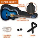 3rd Avenue Pack de guitarra electroacústica con cortadura de tamaño estándar 4/4 para principiantes de 3rd Avenue, afinador integrado y ecualizador, Azul - 3