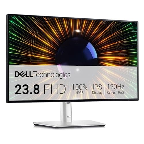 Dell U2424H UltraSharp 24" Full HD (1920x1080) Monitor, 120Hz, IPS, 5ms, 100% sRGB, 2x USB-C, 2x DisplayPort, HDMI, 3x USB, 3 Anni di Garanzia, Argento