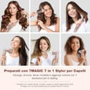 7MAGIC 7 in 1 Air Styler, Asciugacapelli Ionico, Spazzola Ad Aria Calda, Spazzola Lisciante, Arricciacapelli Automatico, Modellatori Multifunzione, Nessun Danno da Calore, con Custodia da Viaggio - 2