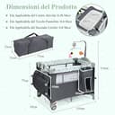 RELAX4LIFE 4 in 1 Culla con Fasciatoio e Cingia Fissagio, Adatto a Neonato da 0 a 36 Mesi (Grigio Scuro) - 6