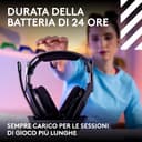 Logitech G Astro A50, cuffia con microfono gaming wireless LIGHTSPEED + base (Gen 5), PRO-G GRAPHENE, passaggio fra 3 sistemi, USB-C per Xbox, PS5, PC/Mac, Nintendo Switch, Switch 2, Bluetooth - Nero - 8