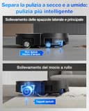 ECOVACS X11 OMNICYCLONE Robot Aspirapolvere Lavapavimenti, BLAST e 19.500 Pa, Boost di Potenza Ultrarapido, OZMO ROLLER 2.0, Altezza Massima di Salita di 4 cm, Rullo Esteso, Svuotamento Automatico - 8