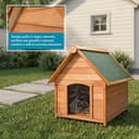 AQPET Cuccia per Cani in Legno XL/XXL da Esterno con Tetto Spiovente Impermeabile e Tenda Termica, Casetta Cane Isolata per Interno ed Esterno, Resistente alle Intemperie, 91x126x104h cm - 6