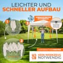 Kronenburg Faltpavillon wasserdicht Dachmaß 3 x 3 m UV Schutz 50+ Pavillon in Champagner mit 4 Seitenteilen - 3