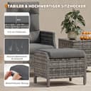 UDPATIO Lounge Möbel Outdoor Set 5-teilig mit Verstellbaren Sessel, Fußhocker und Couchtisch | Rattan Gartenmöbel | Balkonmöbel Kleiner Balkon | Wetterfest Terrassenmöbel | Dunkelgrau - 8