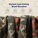ACUSHLA Coperta in Lana Merino - Coperta Spessa Grande e Calda, Lavabile, per Soggiorno, Letto, Divano, Esterno, Picnic, Viaggio, Campeggio, per Tutte le Stagioni - (160 x 200 cm | Stile Navajo Verde) - 4