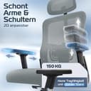 CLOUVOU BrightSeat Bürostuhl Ergonomisch [TESTSIEGER] Schreibtischstuhl 100% individuell einstellbar | Büro Stuhl & Gaming Stuhl | Computerstuhl Home Office Chair Ergonomic | Drehstuhl 150 kg - 3