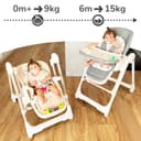 Twinly - Trona bebé Evolutiva Hamaca columpio multifunción Movity - Plegable, reclinable y ajustable con Reductor Arnés 5 puntos y Bandeja extraíble - 0m+ a 15kg - 4