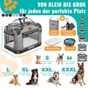 LOVPET® Trasportino per Cani Pieghevole - Box incl. Borsa per Il Trasporto e Ciotola - Per Cani e Gatti - Casetta per Il Trasporto di Animali Domestici, Grigio Chiaro, XL - 8