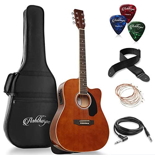 Ashthorpe Dreadnought Cutaway Akustikgitarre mit Cutaway, Premium-Klangholz, Braun