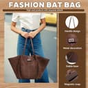 AUNGKWANG Tote Bag Damen, Shopper Tasche Damen Groß, Large Shoulder Handbag mit Abnehmbarer Schlaufe, Vintage Tasche für Arbeit Einkauf Reisen Büro - 3