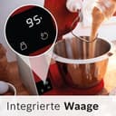 Bosch Küchenmaschine MUM5 MUM5X720, integrierte Waage,Edelstahl-Schüssel 3,9L, Mixer 1,25L, Profi-Knethaken, Planetarisches Rührgetriebe, Rührbesen, Durchlaufschnitzler, 1000 W, Silber/Dunkelrot - 4