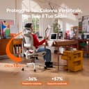 SIHOO B100 Sedia da Ufficio Ergonomica, Sedia da Scrivania con Supporto Lombare Dinamico Adattivo, Sedia da Computer con Poggiatesta, Braccioli Pieghevoli, Inclinazione Regolabile 90-135°, Bianca - 4