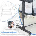 COSTWAY 3 in 1 Culla Neonato Fianco Letto, Lettino Neonato Dondolo con Materasso, Culla Co-Sleeping Fino a 9 kg, Altezza Regolabili, Inclinazione di 10°, 84 x 59,5 x 80,5cm (Grigio Scuro) - 6