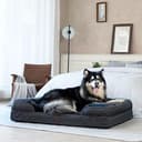 EHEYCIGA Orthopädisches Hundebett Grosse Hunde, 112x81cm, Memory Foam Hundekorb XL, Waschbar Hundesofa Wasserdicht rutschfest, Hundecouch mit Hohem Rand, Dunkelgrau - 9