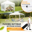 NATURIZ® Pavillon 3x3 Wasserdicht Stabil Winterfest und UV 50+ Schutz - Faltpavillon mit Seitenwänden - Pop Up Zelt für Garten, Camping, Märkte - Gartenpavillon (Beige, 3x3m) - 3