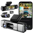 BOTSLAB 3K 4 Canali Dash Cam, Telecamera Anteriore 3K/4K e Telecamera per Auto 1080p*3 Sinistra Destra Interna, Dash Cam a 560° per Auto, 5,8GHz WiFi,GPS, Controllo Vocale, Scheda SD da 128 GB Inclusa - 1