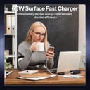 Caricatore Surface Pro 65W 15V 4A Alimentatore per Microsoft Surface Pro 11/10/9/8/7+/6/5/4/3/X, Surface Laptop 1/2/3/4, Book 1/2, Surface Go 1/2 Tablet Windows 1796 1800 Caricabatterie con Port USB - 7