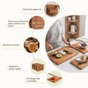 Ribech Set de Tablas de Cortar 3 Piezas de Madera de Acacia Sólida con Soporte | 40x30cm 33x24cm 26x18cm | Tablas de 2cm de Grosor con Surco - 4