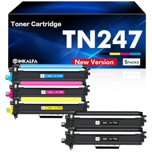 TN-243CMYK MFC L3750CDW TN247 Toner: Pack of 5 MFC-L3770CDW Compatible with Brother DCP-L3550CDW MFC-L3750CDW TN243CMYK TN 243CMYK HL-L3210CW DCP-L3510CDW HL-L3230CDW CDW MFCL 3710CW TN-243 TN-243BK