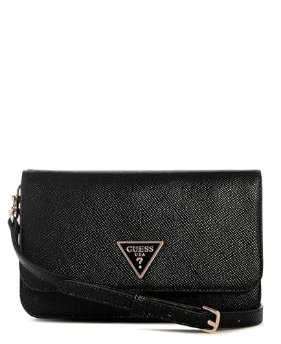 GUESS Women's Noelle II Crossbody Flap Organiser Shoulder Bag, black, Unit size