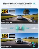 BOTSLAB 4K Dash Cam Front and Rear, 5.8GHz WiFi Dashcam, Car Camera Dash Cam GPS with 64GB SD Card, WDR Night Vision, ADAS, 170°Wide Angle, 24/7 Parking Mode, Emergency Recording,APP Control,Max 256GB - 2