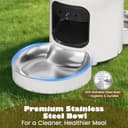 WAVEEME Dual-Lens Automatic Cat Feeder with Camera for 2 Cats, 6L1080P HD Video Pet Food Dispenser with Dual Bowls, AI Motion Detection & 2-Way Audio, App Control Timed Feeder for Multi-Cat Household - 8